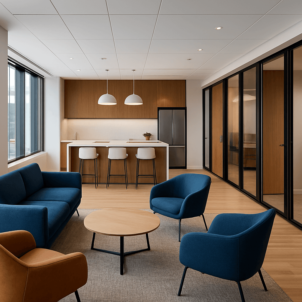 Université Concordia / UQAM / Revenu — Private offices and collaborative work areas.